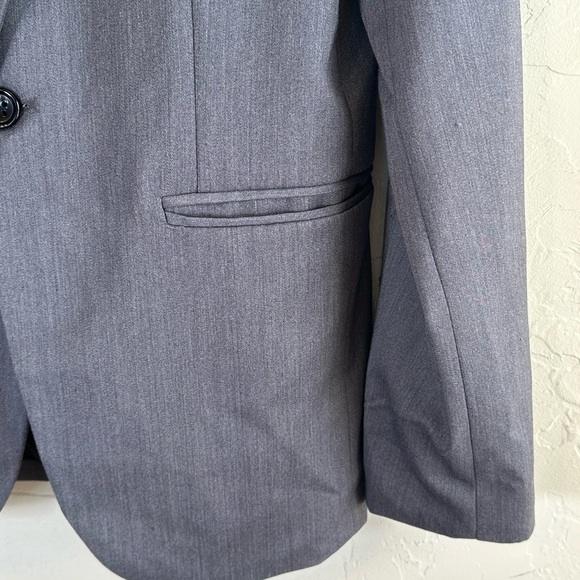 Morphine Grey Career Boyfriend One Button Lined Blazer Sz M - Picture 2 of 10